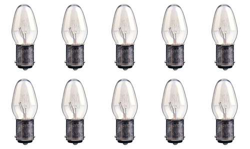 Box of 10 Bulbs 10C7/DC Bulb 10 Watt 120 Volt Bayonet BA15d Base 120V 10W 10C7