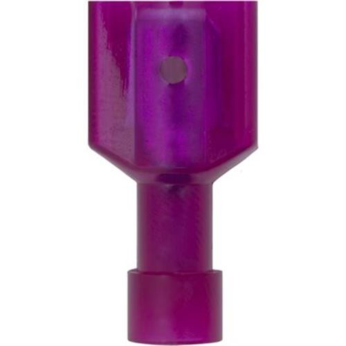 22-18 GA Male Quick Slide Terminals, Fully Insulated, Red (Qty: 50)