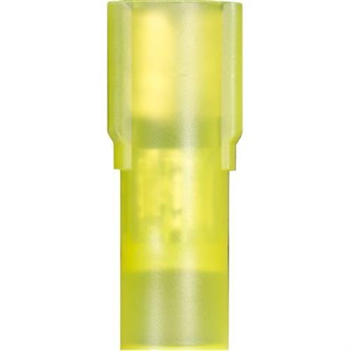 12-10 GA Female Quick Slide Terminals, Fully Insulated, Yellow (Qty: 25)