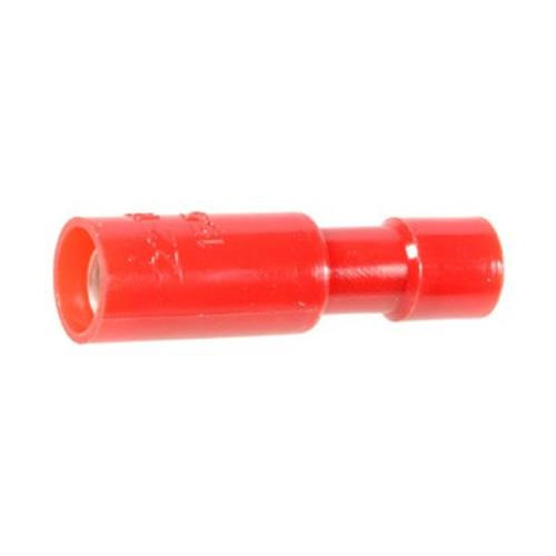 Female Snap Plug Bullet Connector 22 - 18ga, Red Vinyl (Qty: 10)