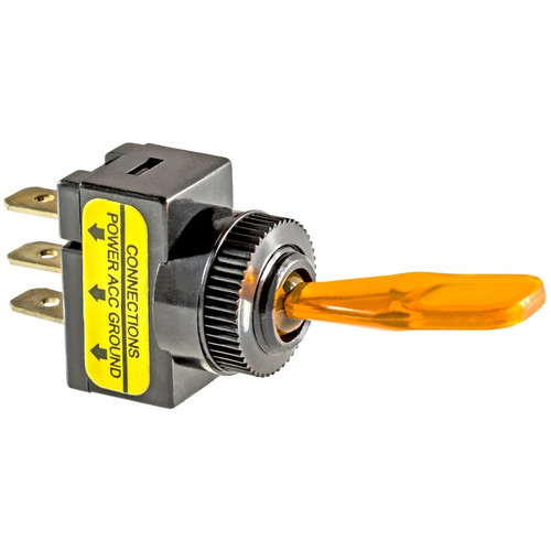 Illuminated Toggle Switch, Amber, On/Off