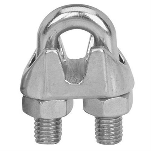 Nipper Wire Rope Clip 1/4" Diameter, for 3/16" Dia Rope, Galvanized (Qty: 6)