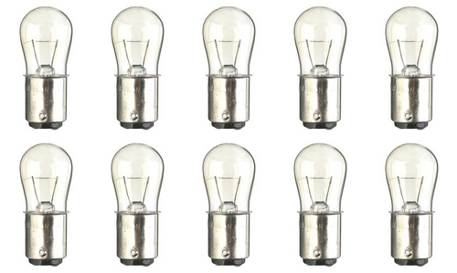 Box of 10 Bulbs 6 Watt 24 Volt Bayonet Base BA15d Clear 6S6DC/24V