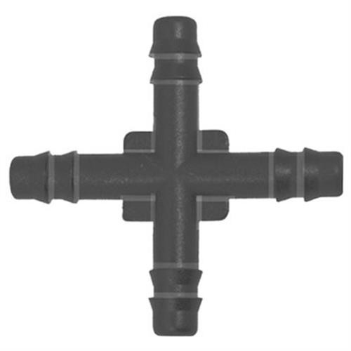 Nylon Cross Connector, 3/16" x 3/16" x 3/16" x 3/16" (Qty: 5)