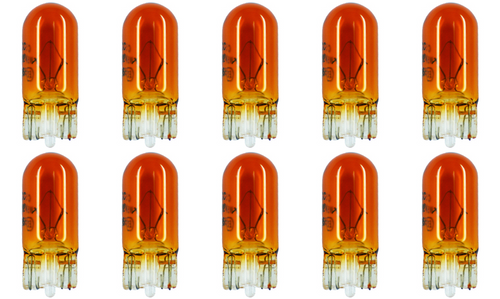 Box of 10 Bulbs #168A (168 Amber) Bulb NEW