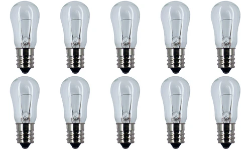 Box of 10 Bulbs 6 Watt 24 Volt Screw Base E12 Clear 6S6/24V