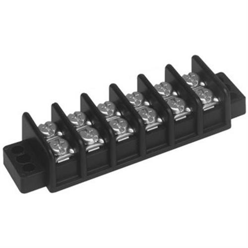 Terminal/Junction Block, With Barrier Strips, 6 Gang, 20 Amp