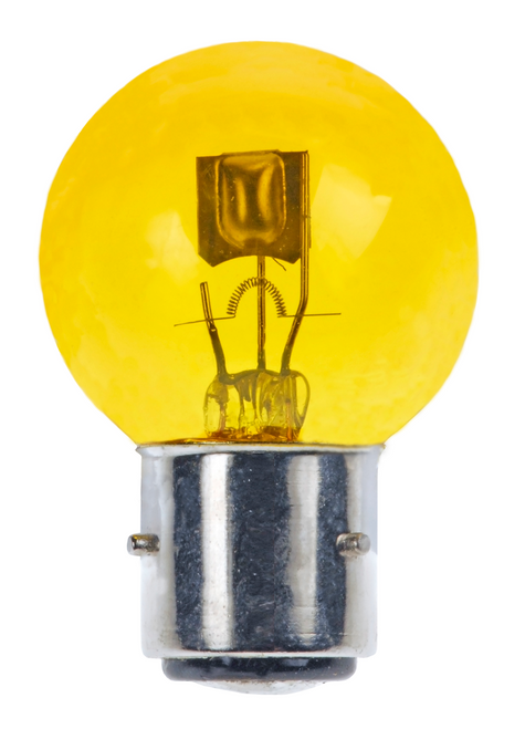 Marchal Driving Light Lamp Bulb, 12 Volt 45 / 40 Watt, BA21d, Yellow