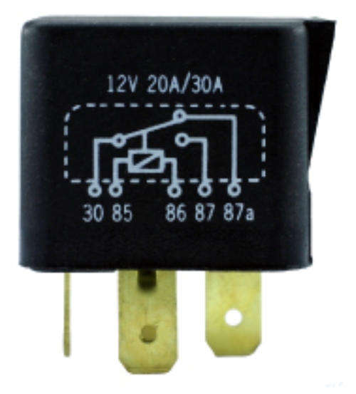 5-Prong ISO Relay 12 Volt 20/30A, SPCO Contact