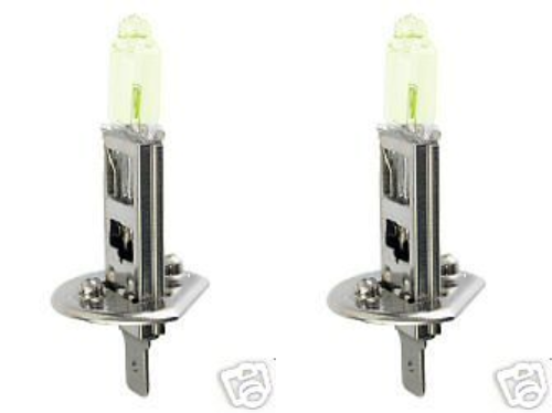 PAIR (2 Bulbs) of All Weather H1 100W Halogen Auto Lightbulbs Gold/Yellow