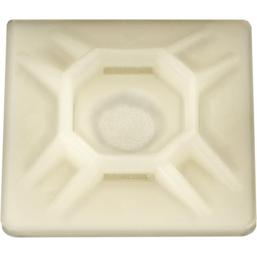 Cable Tie Mount, 4-way Entry, Adhesive Backed, Natural Nylon (Qty: 10)