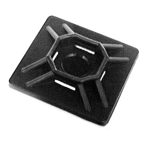 Cable Tie Mount, 4-way Entry, Adhesive Backed, Black Nylon (Qty: 10) Cable Tie Mount, 4-way Entry, Adhesive Backed, Black Nylon (Qty: 10)