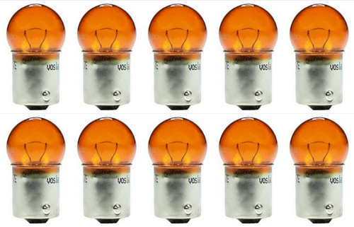 Vosla 37317 Bulb, RY10W, 12 Volt, 10 Watt, BAU15s, Amber, Box of 10