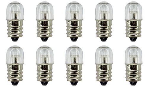 Box of 10 Neon Bulb NE45 / B7A Indicator 105 - 125 Volts AC/DC Built-In Resistor