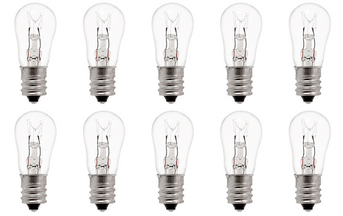 Box of 10 Bulbs 6 Watt 145 Volt Screw Base E12 Clear 6S6/145V