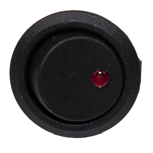 LED Rocker Switch, Round, Red, Panel Mount, Snap-In, SPST, 6 to 12 Volt, 20 Amp LED Rocker Switch, Round, Red, Panel Mount, Snap-In, SPST, 6 to 12 Volt, 20 Amp