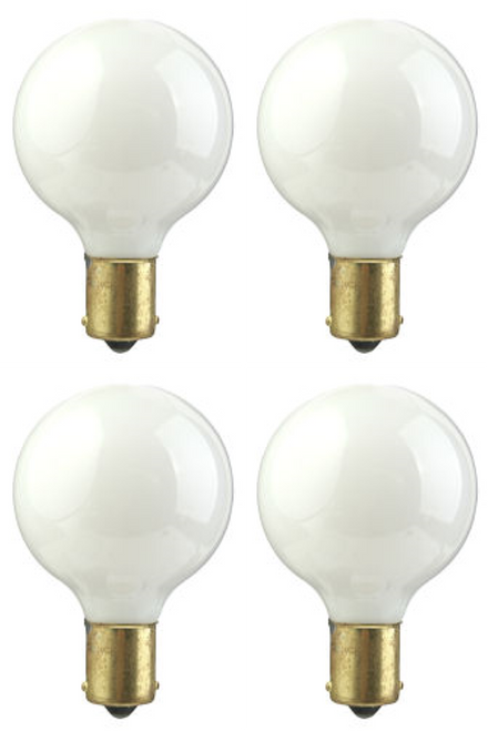 4-Pack Light Bulb #20-99 Frosted, 12 V, 13W, BA15s Base, G-16.5, Camper/RV