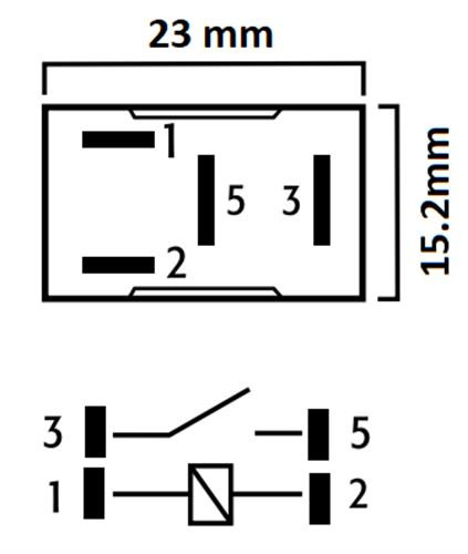 Automotive Micro Relay, 12V, 20A, Normally Open, Flosser 1141