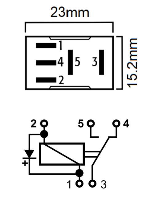 Automotive Micro Relay 12V 15/25A, Changeover, with Diode, Flosser 1163 Automotive Micro Relay 12V 15/25A, Changeover, with Diode, Flosser 1163