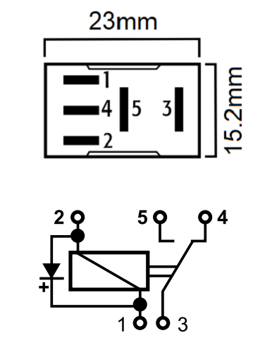 Automotive Micro Relay 12V 15/25A, Changeover, with Diode, Flosser 1163