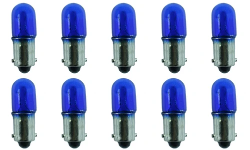 Box of 10 #44B (#44 Blue) Lamp Auto Bulb Automotive Lightbulb, 6.3V, 1.58W, BA9s