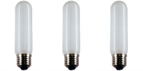 Three Bulbs 25W 120V T10 Frosted E26 Medium Base 25T10/IF/120V S3251