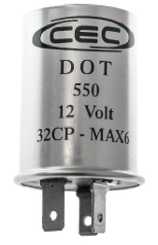 3-Prong Thermal Turn Signal Flasher Relay TF550, Three Pin Round, 14 Amps