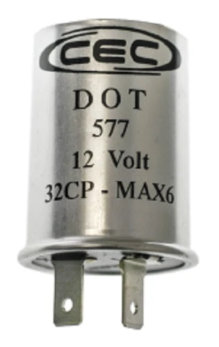 2-Prong Thermal Turn Signal Flasher Relay TF577, Two Pins Round, 14 Amps