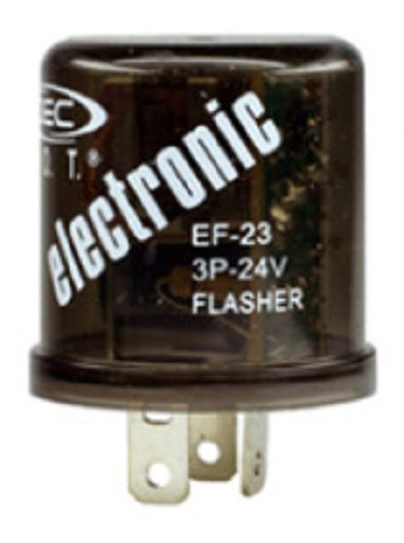 3-Prong Electronic 24V Turn Signal Flasher Relay EF23, 12 Amps, Three Pins Round