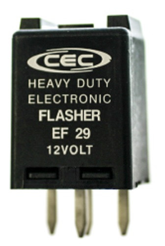 4-Prong Electronic Turn Signal Flasher Relay EF29, 12 Amp Four Prong, Square