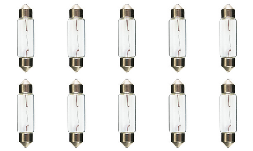 Candlepower CPI1745 Festoon Bulb (#6411), 12 Volt, 10W, SV8.5 Base, Box of 10