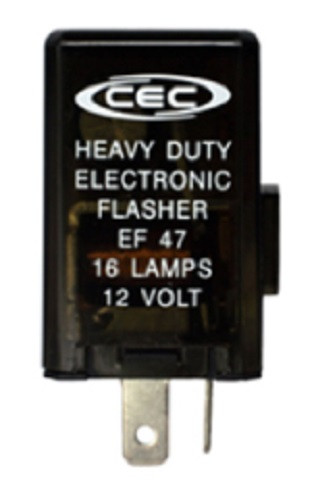 2-Prong Electronic Turn Signal Flasher Relay EF47, Two Pins, Square, 35 Amps