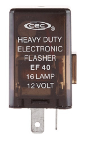 2-Prong Electronic Turn Signal Flasher Relay EF40, Two Pins, Square, 35 Amps