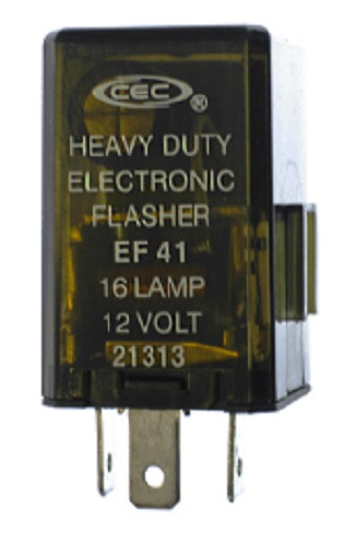 3-Prong Electronic Turn Signal Flasher Relay EF41, Three Pins, Square, 35 Amps