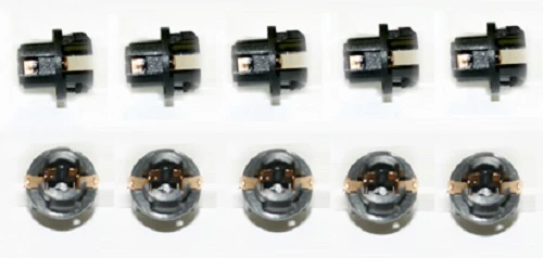 10 pcs W2 x 4.6d Twist Lock Bulb Socket, PCB Mount (insert and twist), T-12