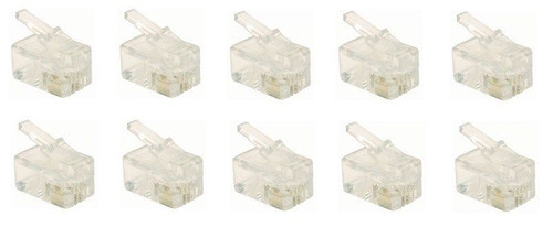 RJ9 Modular Plug (4/4, Telephone Handset Cord Connector) 4P4C, Pack of 10