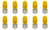 Box of 10 #194Y (Yellow) Lamp Auto Bulb Automotive 14V 3.78W 0.27A