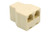 RJ11 Phone Line Y-Splitter (3 Sockets), Ivory, 6P4C Modular Coupler