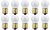 Box of 10 Bulbs #1691IF (1691 Internally Frosted) 28V, 17W, BA15s Base, S-8