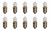 Box of 10 Halogen Flashlight Bulbs #HPR50 - 5.2 V, 4.42W, P13.5s Base, B-3.5