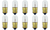 Box of 10 Bulbs #1832 37.5 V, 1.88 W, E10 Base, T-3.25