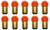 Box of 10 #1178A Amber Lamp Auto Bulb Automotive Lightbulb 13.5V 9.3W BA15d