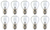 Box of 10 Bulbs #1143K 12.5 V, 24.75 W, E17 Base, RP-11