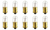 Box of 10 Bulbs #1490 3.2 V, 0.512 W, BA9s Base, T-3.25