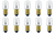 Box of 10 Bulbs #1495 28 V, 8.4 W, BA9s Base, T-4.5