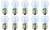 Box of 10 Bulbs #1665 28 V, 22.4 W, BA15s Base, S-8