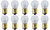 Box of 10 Bulbs #1665IF Frosted 28 V, 22.4 W, BA15s Base, S-8