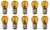 Box of 10 #2057NALL 2057 Natural Amber Long Life Lamp Auto Bulb Lightbulb BAY15d