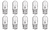 Box of 10 #2886X Lamp Auto Bulb Automotive Lightbulbs 12V 6W 0.5A