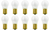 Box of 10 #305IF 305 Internally Frosted Lamp Auto Bulb
